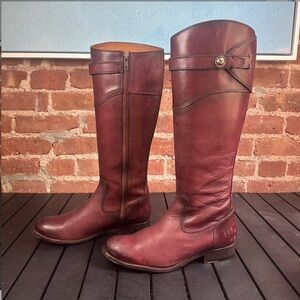 FRYE Molly tall brick red boots
